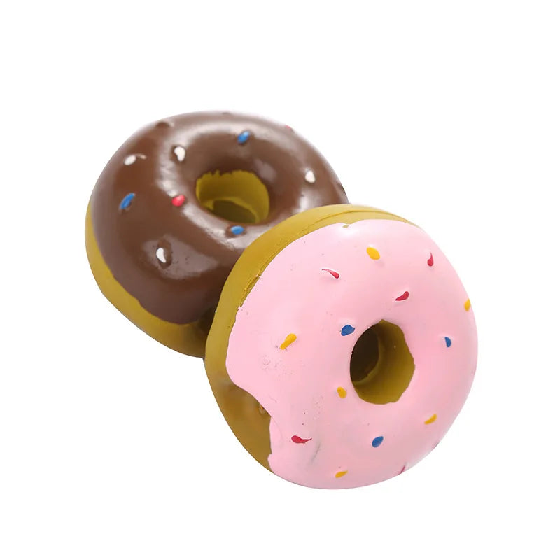 1PC Donut Hund Kauen Spielzeug Sound Spielzeug Simulation Donuts Schleifen Reinigung Zahn Relief Hund Spielzeug Игрушки Для Собак Mascotas Perro