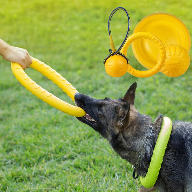 Pet Flying Discs Training Ring Puller Hundespielzeug für große große Hunde Bissfestes Kauballspielzeug Schwimmendes interaktives Welpenzubehör