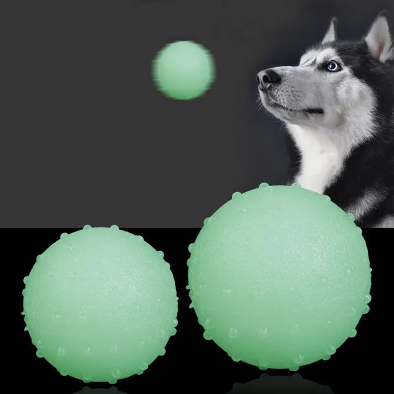 Reflektierender fester Hundespielzeugball Haustiere Hunde Hüpfball Spielzeug Haustiertraining Katzenspielzeugball Welpen Interaktives Spielspielzeug Heimtierbedarf