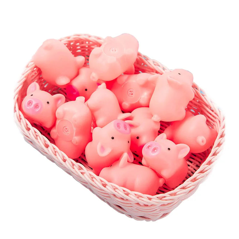 Mini-Hundespielzeug, süßes rosa Schwein, schreiendes Haustierspielzeug aus Gummi, Quietsch- und Kauspielzeug, Geschenke für Zuhause, Ornamente, 4,5 cm