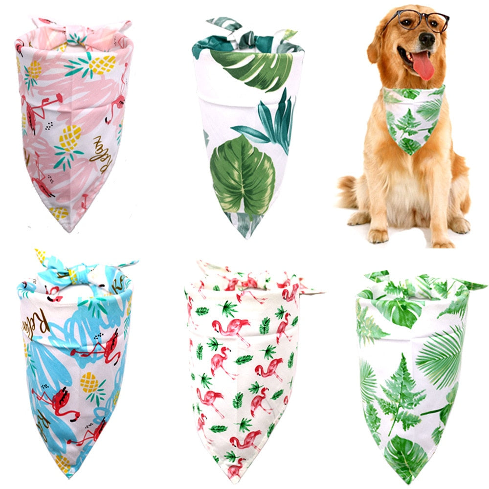 Flamingo-Druck-Haustier-Hundehalstuch, kleiner Hund, Katze, Schal, verstellbare Baumwolle, Hundewelpen-Bandanas, Lätzchen, Sommer-Haustier-Hundepflege-Zubehör