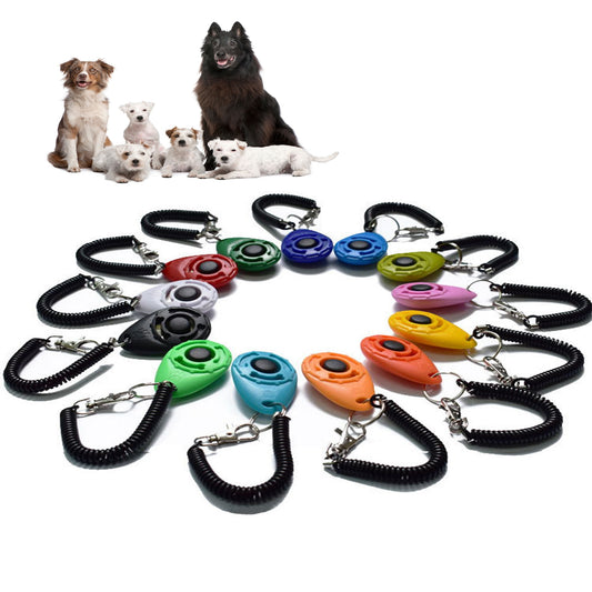 Hundetraining Clicker Haustier Katze Kunststoff Neue Hunde Click Trainer Hilfsmittel Werkzeuge Verstellbare Handschlaufe Sound Schlüsselanhänger Hundezubehör